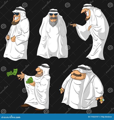 Cartoon Arab Sheikhs stock vector. Illustration of expression - 77553197