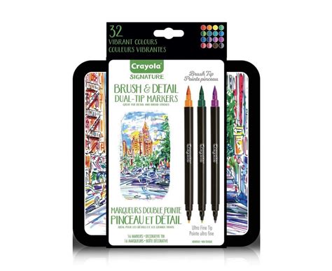 Amazon Lowest Price: Crayola Brush Markers, Dual-Tip with Ultra Fine ...