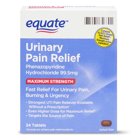 Equate Maximum Strength Urinary Pain Relief Tablets, 99.5 mg, 24 count - Walmart.com - Walmart.com