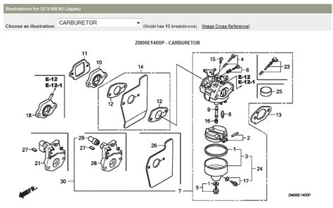 Diagram honda gcv160 carburetor