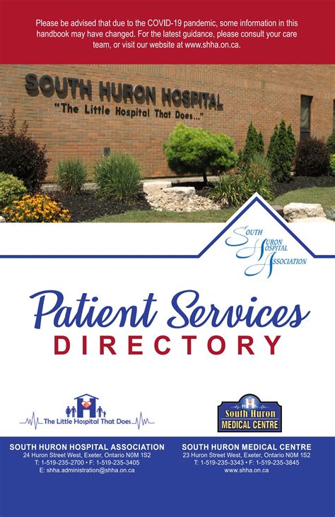 South Huron Hospital Association Patient Services Directory. Exeter ...