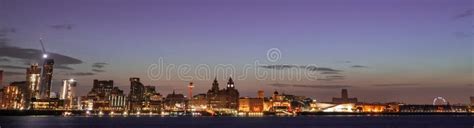 Liverpool skyline at night editorial image. Image of view - 172908050