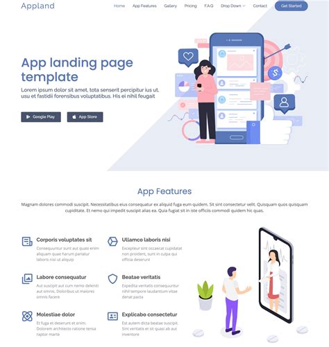 50+ Best App Landing Page Templates 2021 | Design Shack