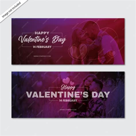 Premium Vector | Love Happy Valentine's day Cards and Banner with Couple photo