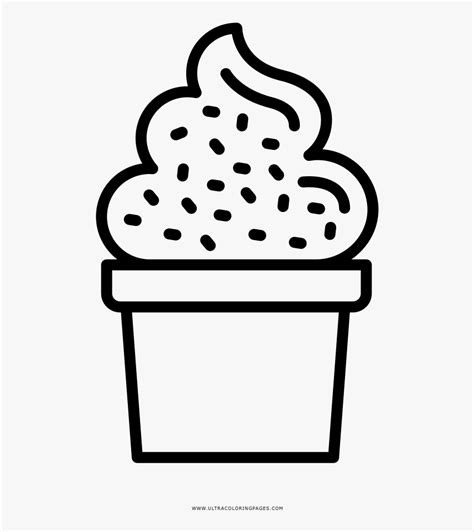 Ice Cream Cup Coloring Page - Ice Cream In Cup Coloring Pages, HD Png ...