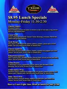 Lunch Specials - Yarde Tavern - 50 Beers on Tap Great Food - 1658 King St, Enfield, CT