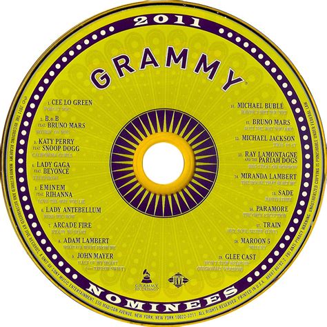 Carátula Cd de Grammy Nominees 2011 - Portada