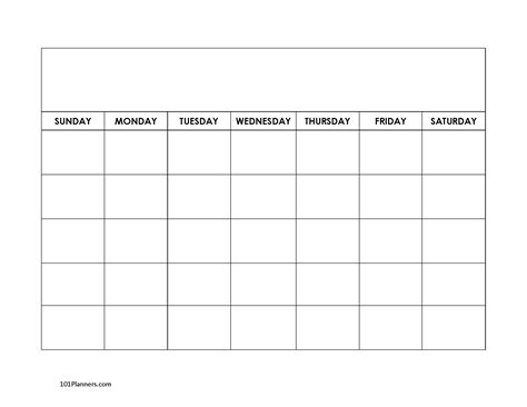 Monthly Planner Template Blank