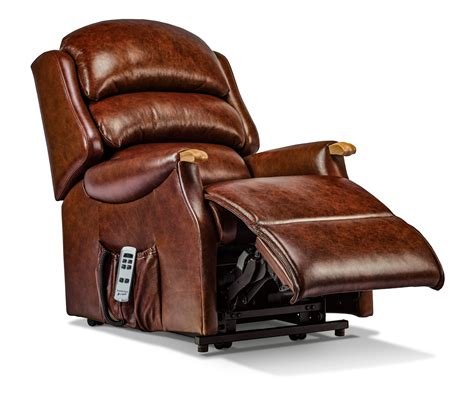 Malham Small Leather Electric Riser Recliner - Sherborne Upholstery