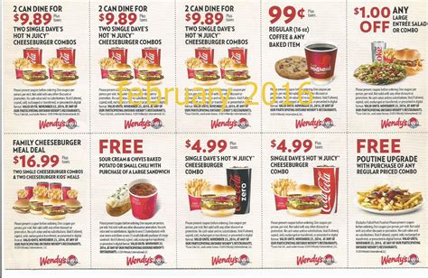 Wendys Coupons Printable - Customize and Print