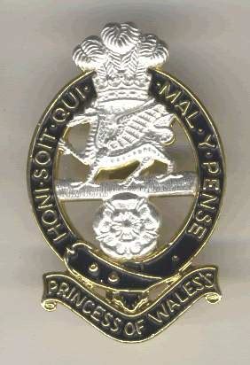 Princess of Wales Regiment Cap Badge