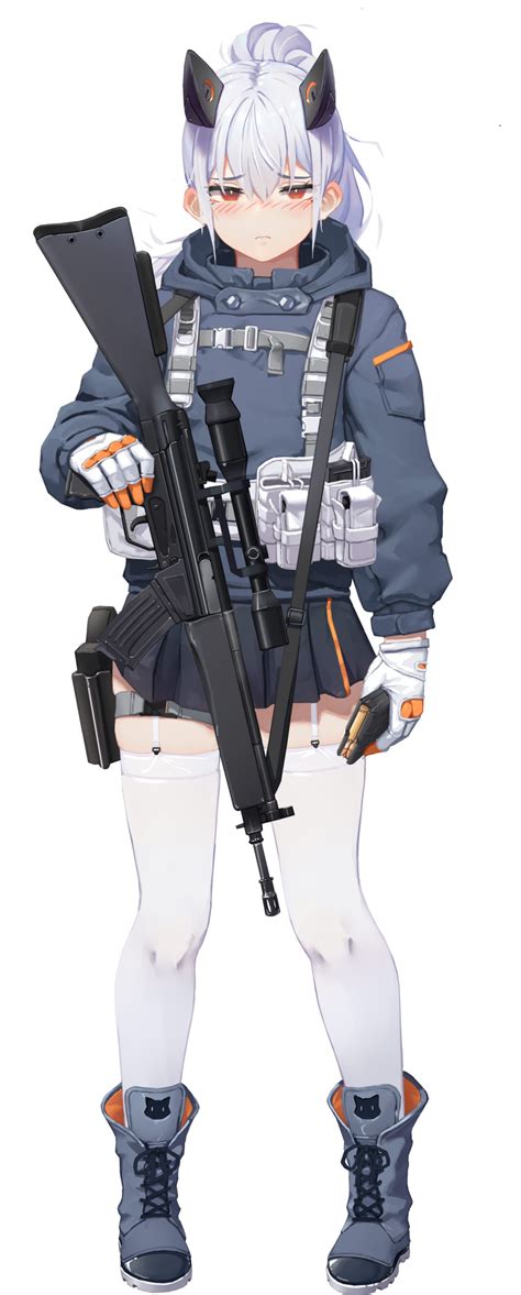 Safebooru - 1girl absurdres blush girls frontline gloves greentree gun handgun highres hk33 ...