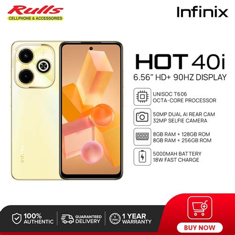 Infinix Hot 40i Smartphone | 8GB+128GB / 8GB+256GB | Unisoc T606 | 50MP ...