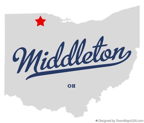 Map of Middleton, Wood County, OH, Ohio