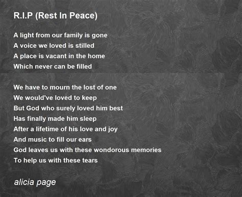 Rest In Peace Poems