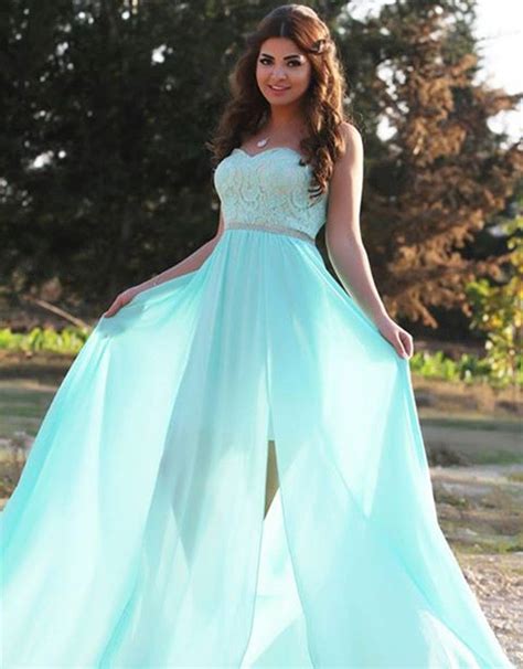 Light Curve Sweetheart Floor Length.. | Mint green prom dress, Long elegant prom dresses, Prom ...