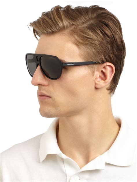 DSquared² Aviator Plastic Sunglasses in Black for Men - Lyst