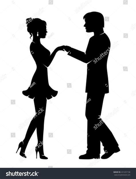 Silhouettes Lovers Men Women Holding Hands Stock Vector (Royalty Free) 231257158 | Shutterstock