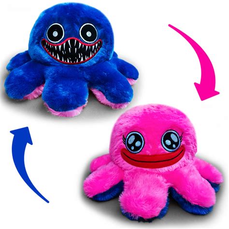 Buy 20cm HiggyWuggy and Kissy Missy Reversible Octopus Plush Toy- Dual Side Flip Popy Playytimee ...