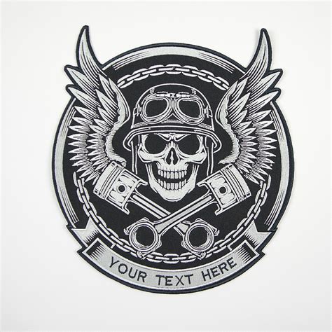 Skull Biker Patches, Skull Back Patch Personalised, Large Patches Custom - Etsy | Vintage biker ...