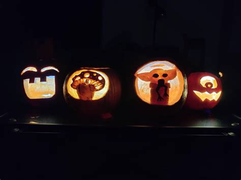 Grogu pumpkin I carved this Halloween : r/Grogu