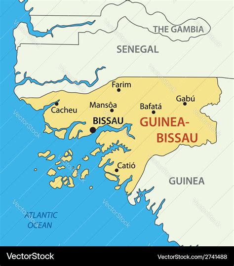 Republic of guinea-bissau - map Royalty Free Vector Image