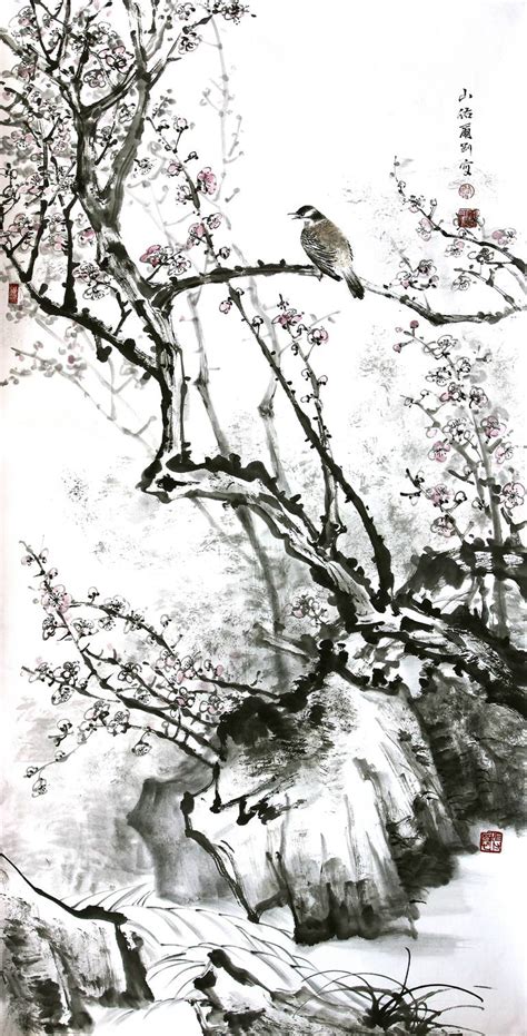 Spring valley, Traditional Chinese ink and water painting Painting by Gang Xie | Saatchi Art