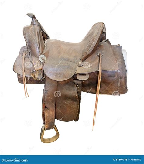 Antique Brown Leather Saddle Stock Photo - Image of horse, saddle: 88307388