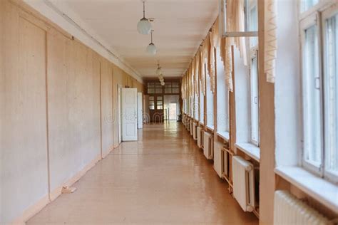 School, Education and Learning Concept - Empty School Corridor Stock Photo - Image of classroom ...