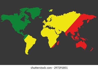 Illustrated Map World Flag Congo Stock Vector (Royalty Free) 297291851 ...