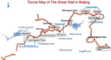 Beijing Great Wall Maps, Tourist Map of Badaling, Mutianyu, Jiankou