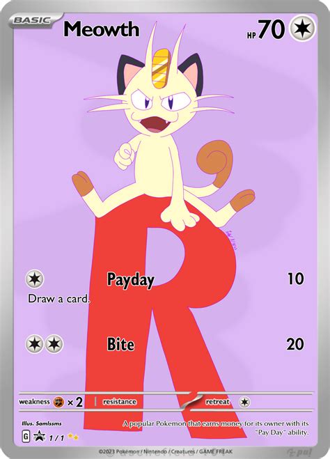 Team Rocket's Meowth (Card Graphics Ver) by Samlssms on DeviantArt