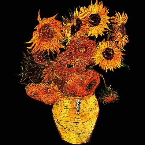 Van Gogh Sunflowers Png Vintage Yellow Flowers Art Painting | Etsy