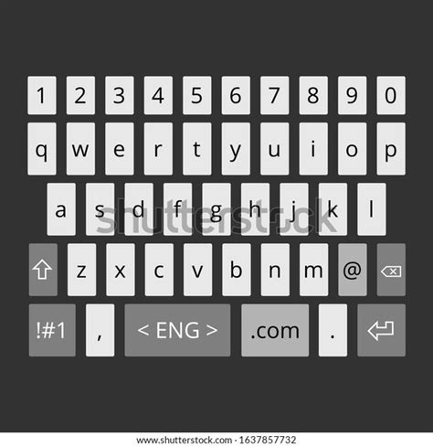 Mobile Vector Keyboard Layout On Black Stock Vector (Royalty Free ...