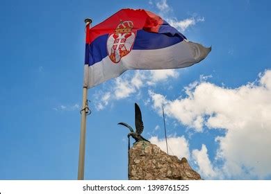 Serbian Flag Eagle Statue Stock Photo (Edit Now) 1398761525