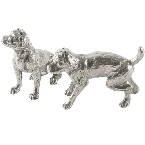 Spaniel Salt/Pepper Set | Pewter | Vagabond House