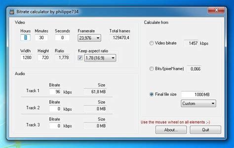 BITRATE CALCULATOR X264 DOWNLOAD