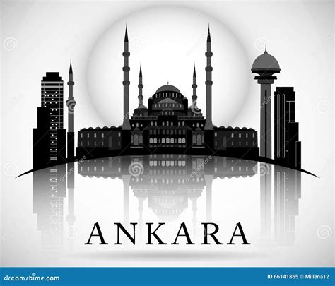 Modern Ankara City Skyline Design. Turkey Stock Vector - Illustration ...