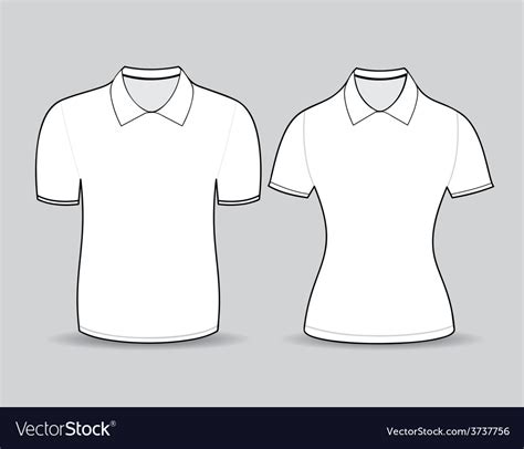 White polo shirt outline Royalty Free Vector Image