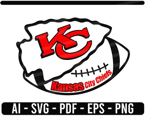 Kansas city Chiefs Ball SVG NFL sports Logo Football cut file | Etsy