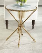 Tazio Marble-Top Side Table | Horchow