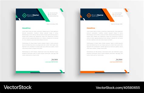 Professional creative letterhead template design Vector Image