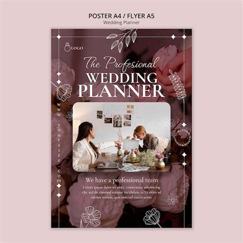 Free PSD | Wedding planner poster template