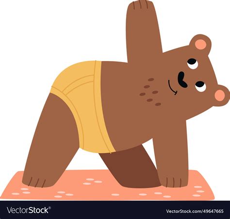 Bear doing yoga Royalty Free Vector Image - VectorStock