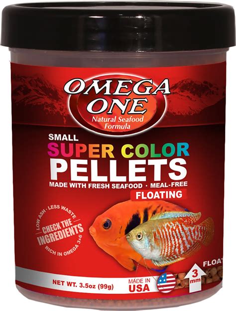 OMEGA ONE Super Color Floating Pellets Tropical Fish Food, 3.5-oz jar - Chewy.com