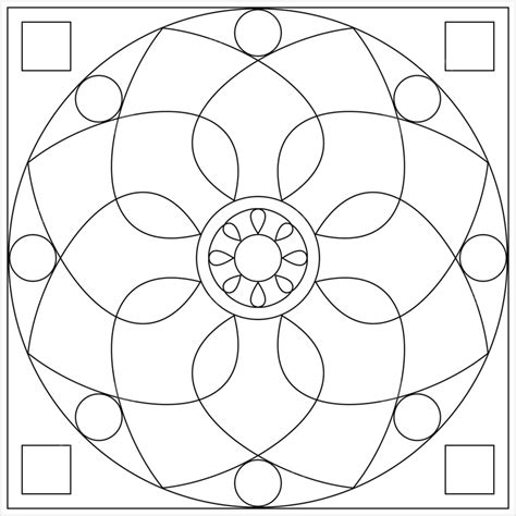 Geometric Coloring Page Shape Outline, Geometric Drawing, Shape Drawing ...