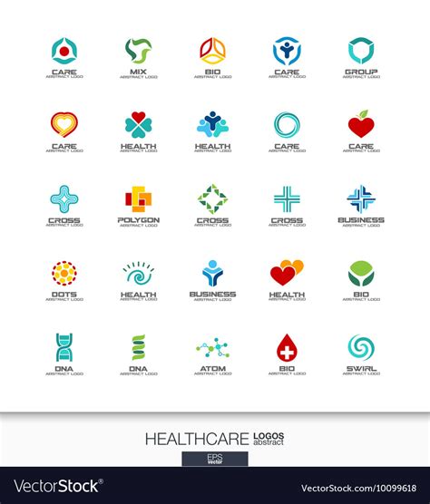 Abstract logo set for business company healthcare vector image on VectorStock | Logo set ...