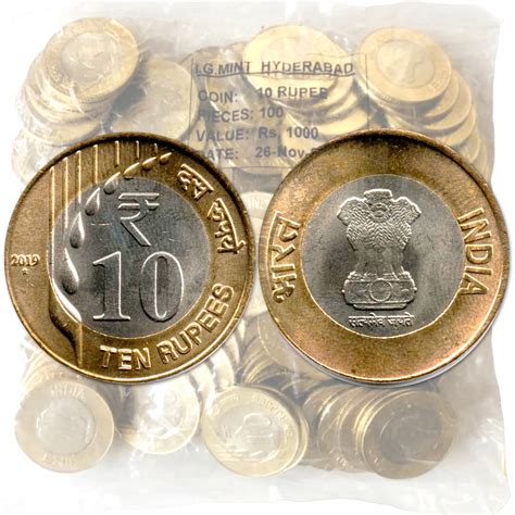 Rs 10 Drop 2019 Issue 100 coin Seal Pouch Hyderabad Issue Very Rare and ...