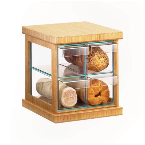 Acrylic Bread Cake Display Box Case With Bamboo Clear Stackable Display Box For Bakery Display ...