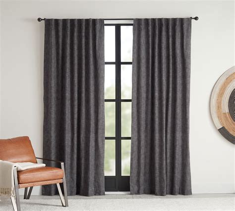 Seaton Textured Cotton Blackout Curtain | Pottery Barn